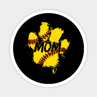 Softball Dog Paw Print Funny Mom Mothers Gift Magnet